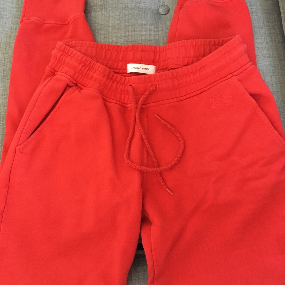 Anine Bing red sweatpants